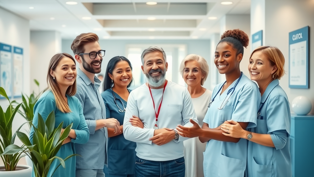 Dental team greeting patient with caring approach to dental implants solutions