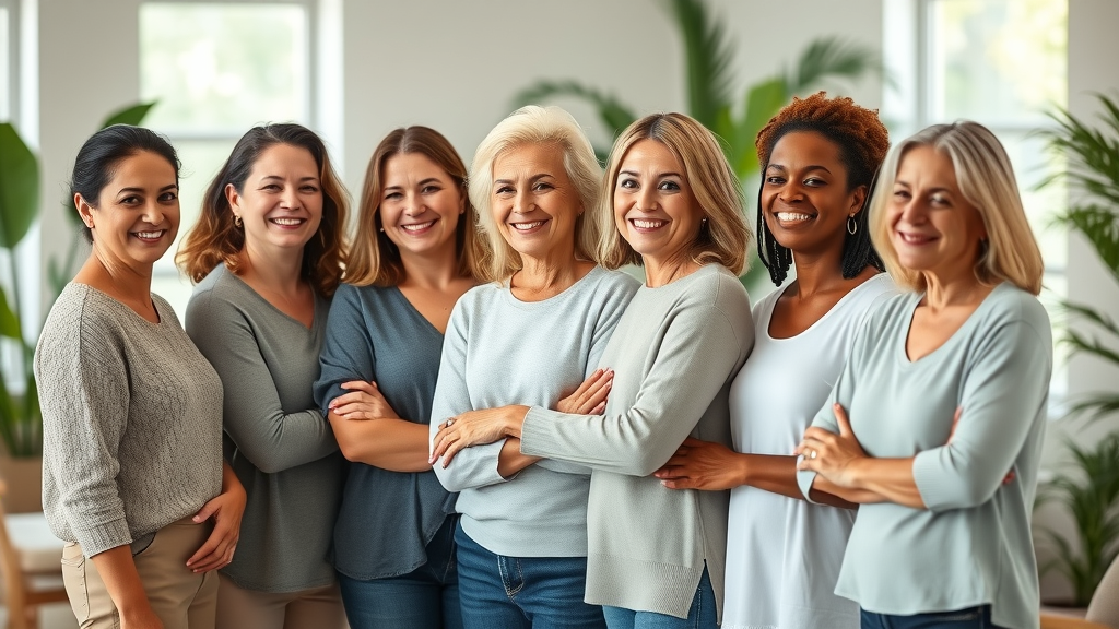 Confident women of all ages in a clinic for women