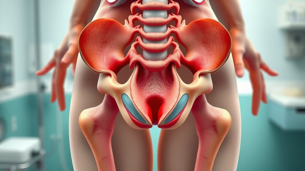 Pelvic floor therapy expert insights: detailed pelvic floor anatomy medical illustration
