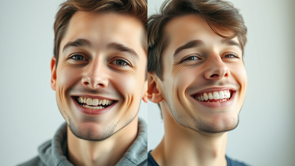 Before and after of young man